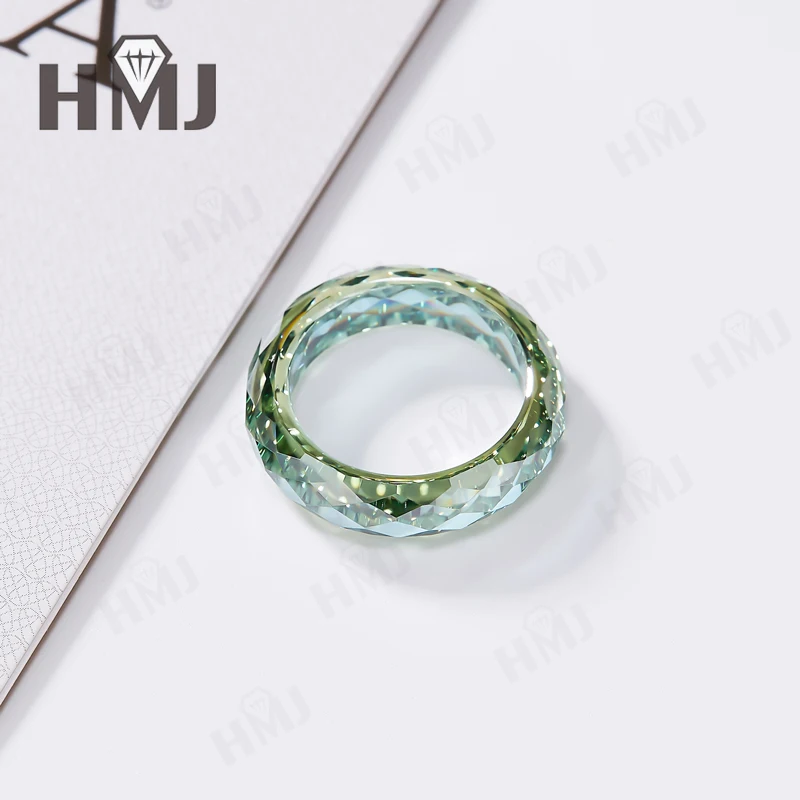 All Moissanite Ring Plain Band Green&Champagne&White&Black Anniversary Birthday Gift Charms Elegant Premium Jewelry Gifts Simple All Moissanite Ring Plain Band Green&Champagne&White&Black Anniversary Birthday Gift Charms Elegant Premium Jewelry Gifts Simple