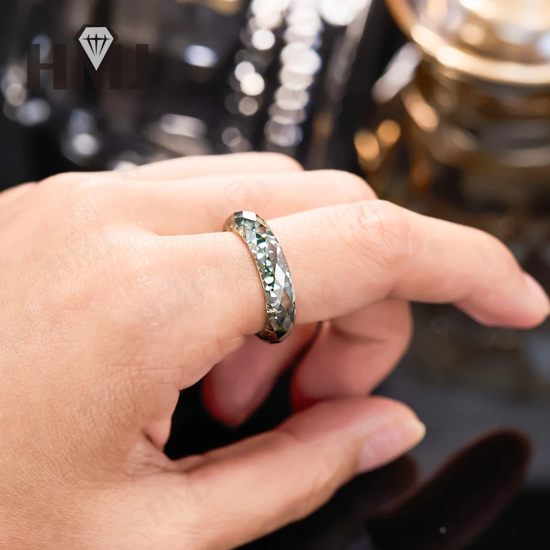 All Moissanite Ring Plain Band Green&Champagne&White&Black Anniversary Birthday Gift Charms Elegant Premium Jewelry Gifts Simple All Moissanite Ring Plain Band Green&Champagne&White&Black Anniversary Birthday Gift Charms Elegant Premium Jewelry Gifts Simple