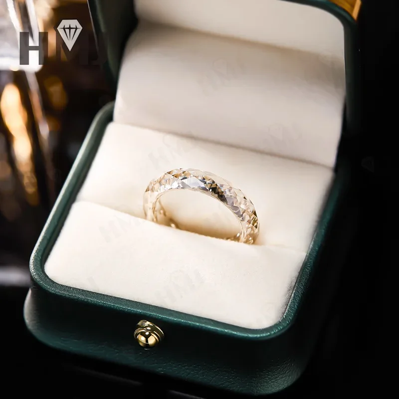 All Moissanite Ring Plain Band Green&Champagne&White&Black Anniversary Birthday Gift Charms Elegant Premium Jewelry Gifts Simple All Moissanite Ring Plain Band Green&Champagne&White&Black Anniversary Birthday Gift Charms Elegant Premium Jewelry Gifts Simple
