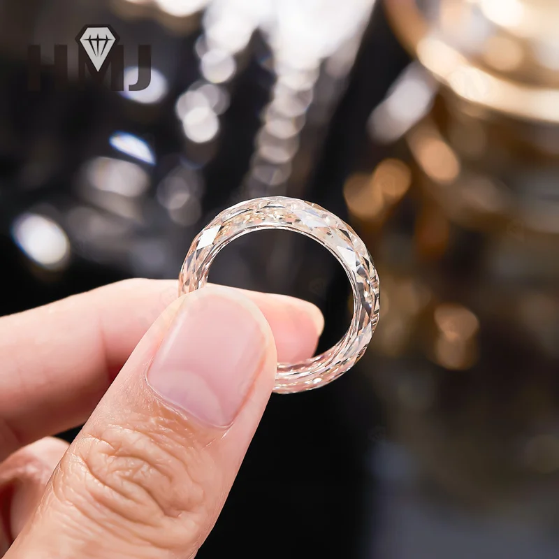 All Moissanite Ring Plain Band Green&Champagne&White&Black Anniversary Birthday Gift Charms Elegant Premium Jewelry Gifts Simple All Moissanite Ring Plain Band Green&Champagne&White&Black Anniversary Birthday Gift Charms Elegant Premium Jewelry Gifts Simple
