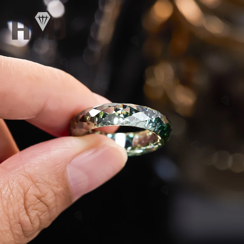 All Moissanite Ring Plain Band Green&Champagne&White&Black Anniversary Birthday Gift Charms Elegant Premium Jewelry Gifts Simple All Moissanite Ring Plain Band Green&Champagne&White&Black Anniversary Birthday Gift Charms Elegant Premium Jewelry Gifts Simple