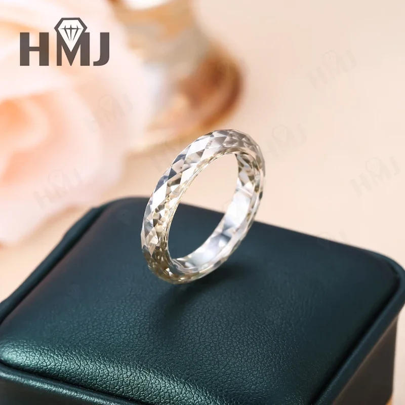 All Moissanite Ring Plain Band Green&Champagne&White&Black Anniversary Birthday Gift Charms Elegant Premium Jewelry Gifts Simple All Moissanite Ring Plain Band Green&Champagne&White&Black Anniversary Birthday Gift Charms Elegant Premium Jewelry Gifts Simple