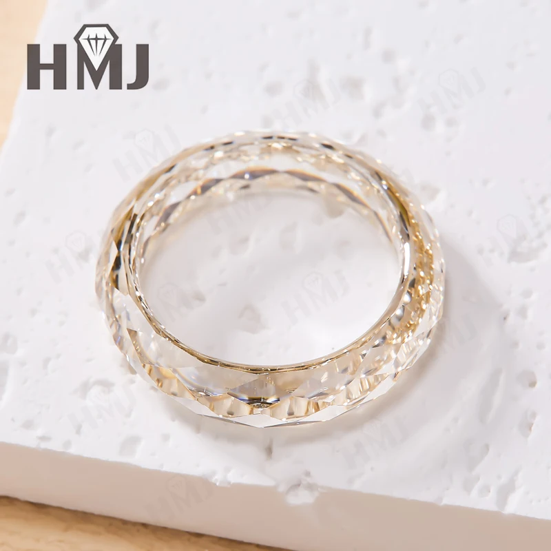 All Moissanite Ring Plain Band Green&Champagne&White&Black Anniversary Birthday Gift Charms Elegant Premium Jewelry Gifts Simple All Moissanite Ring Plain Band Green&Champagne&White&Black Anniversary Birthday Gift Charms Elegant Premium Jewelry Gifts Simple