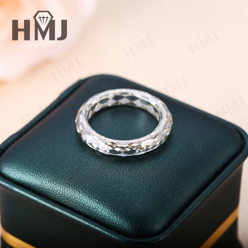 All Moissanite Ring Plain Band Green&Champagne&White&Black Anniversary Birthday Gift Charms Elegant Premium Jewelry Gifts Simple All Moissanite Ring Plain Band Green&Champagne&White&Black Anniversary Birthday Gift Charms Elegant Premium Jewelry Gifts Simple