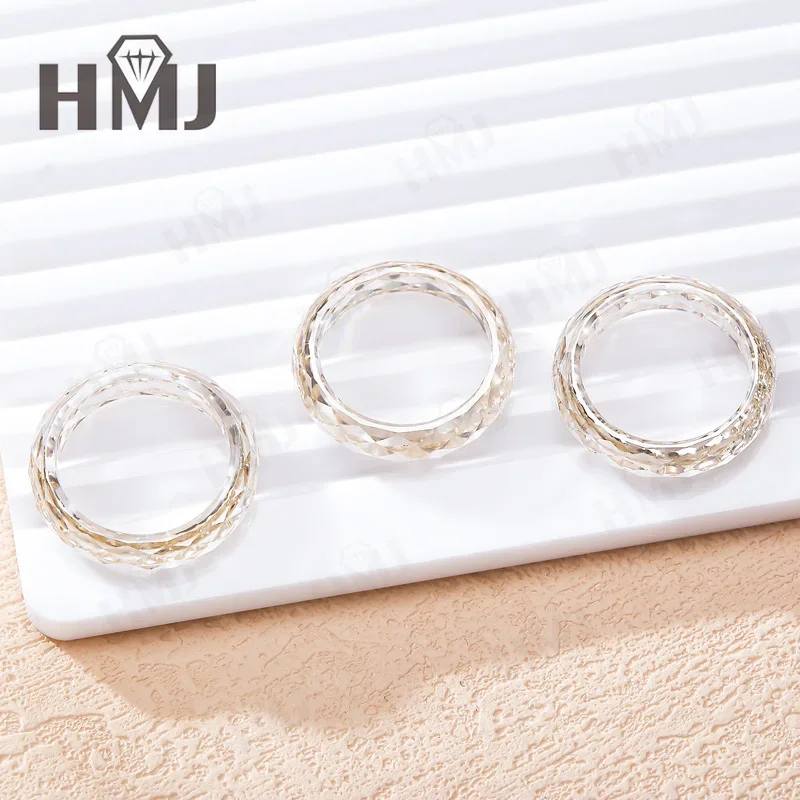 All Moissanite Ring Plain Band Green&Champagne&White&Black Anniversary Birthday Gift Charms Elegant Premium Jewelry Gifts Simple All Moissanite Ring Plain Band Green&Champagne&White&Black Anniversary Birthday Gift Charms Elegant Premium Jewelry Gifts Simple