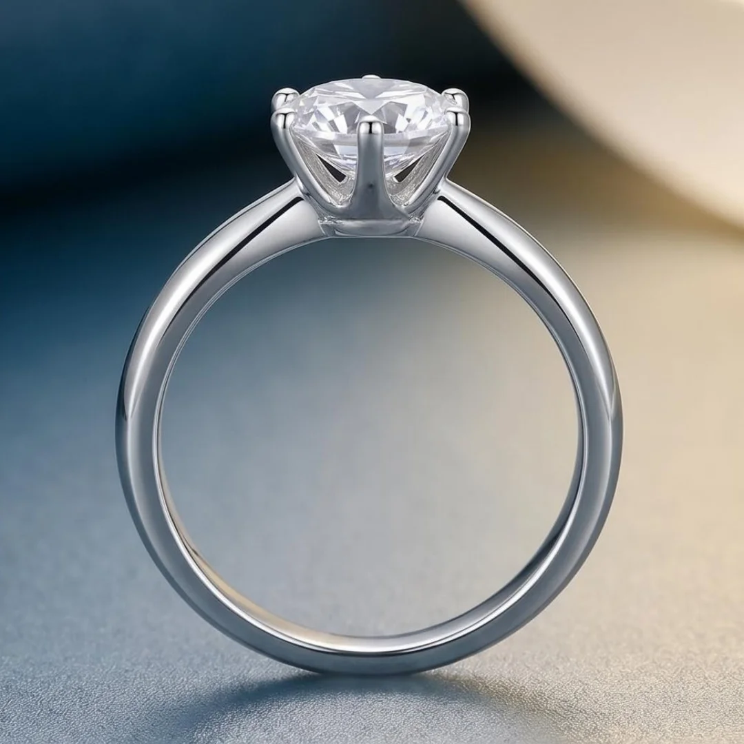 925 Sterling Silver D VVS1 Moissanite Ring Shiny Classics for Women Wedding Jewelry Engagement Imitation Diamond Fashion Gifts