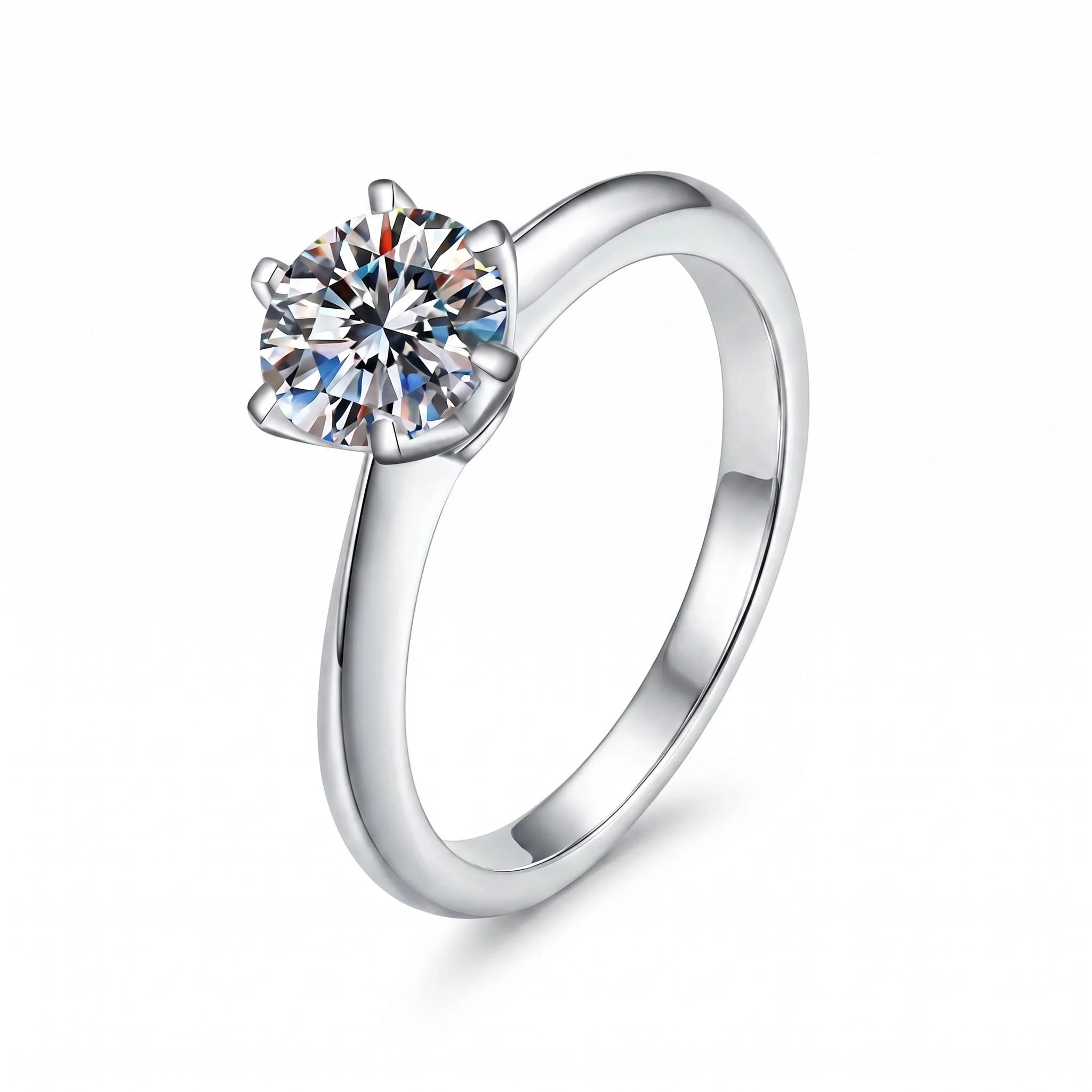 925 Sterling Silver D VVS1 Moissanite Ring Shiny Classics for Women Wedding Jewelry Engagement Imitation Diamond Fashion Gifts
