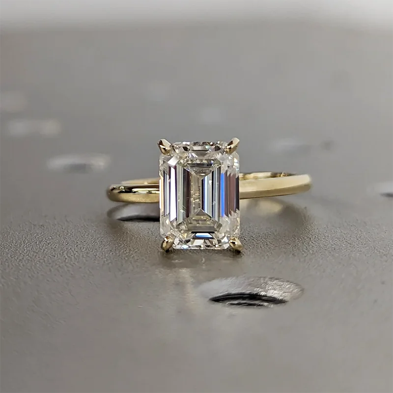 High Quality Emerald Cut 1ct 2ct 3ct Moissanite Solitaire Ring 925 Sterling Silver Engagement Rings for Woman Girl Birthday Gift High Quality Emerald Cut 1ct 2ct 3ct Moissanite Solitaire Ring 925 Sterling Silver Engagement Rings for Woman Girl Birthday Gift