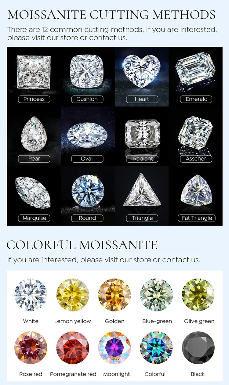 GRA Fashion Real Round Moissanite Diamond V-shaped Rings for Women Daily Wear Anniversary Party 925 Sterling Silver Fine Jewelry