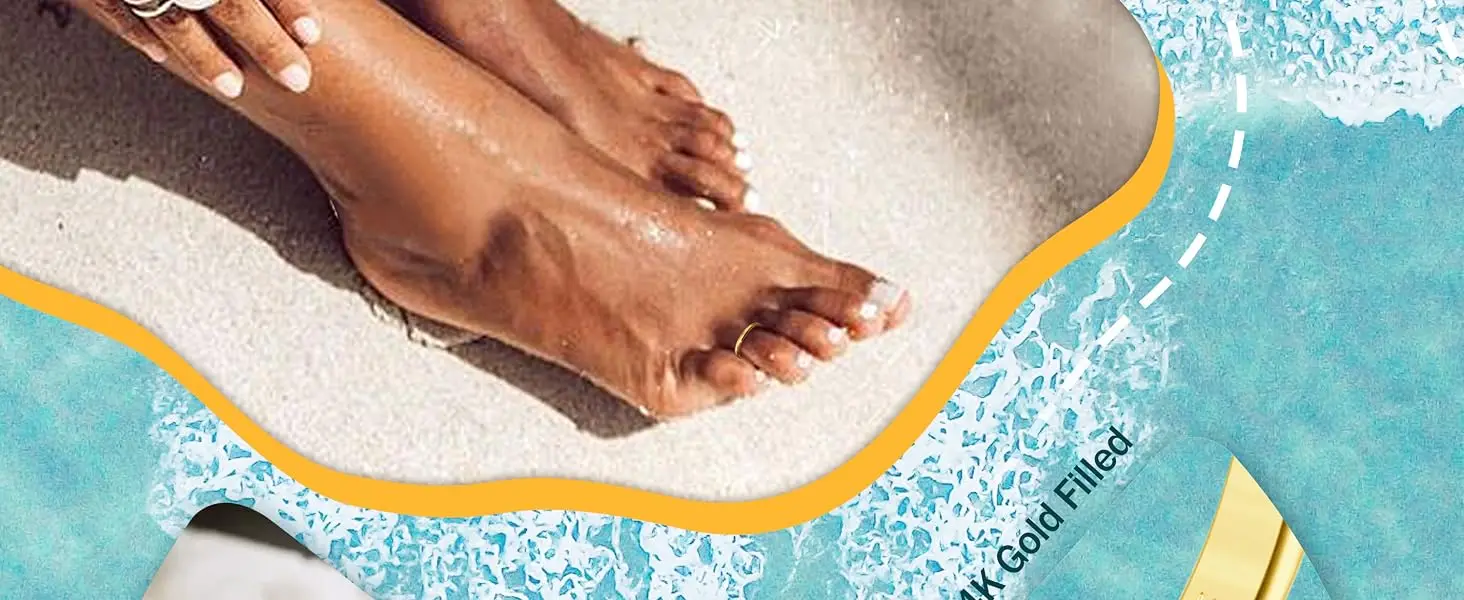 Drperfect 1/3Pcs 14K Gold Plated Toe Rings for Women Non Tarnish Toe Ring Adjustable CZ Dainty Toe Ring Summer Beach Foot Jewel