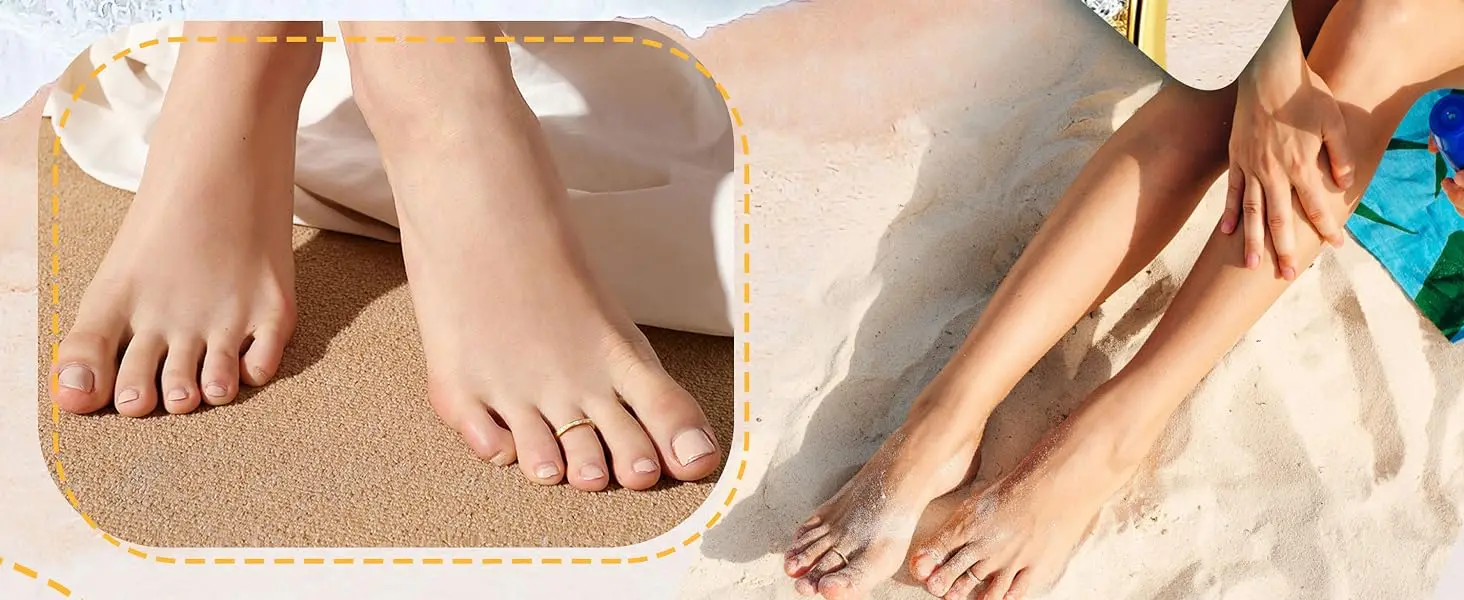 Drperfect 1/3Pcs 14K Gold Plated Toe Rings for Women Non Tarnish Toe Ring Adjustable CZ Dainty Toe Ring Summer Beach Foot Jewel