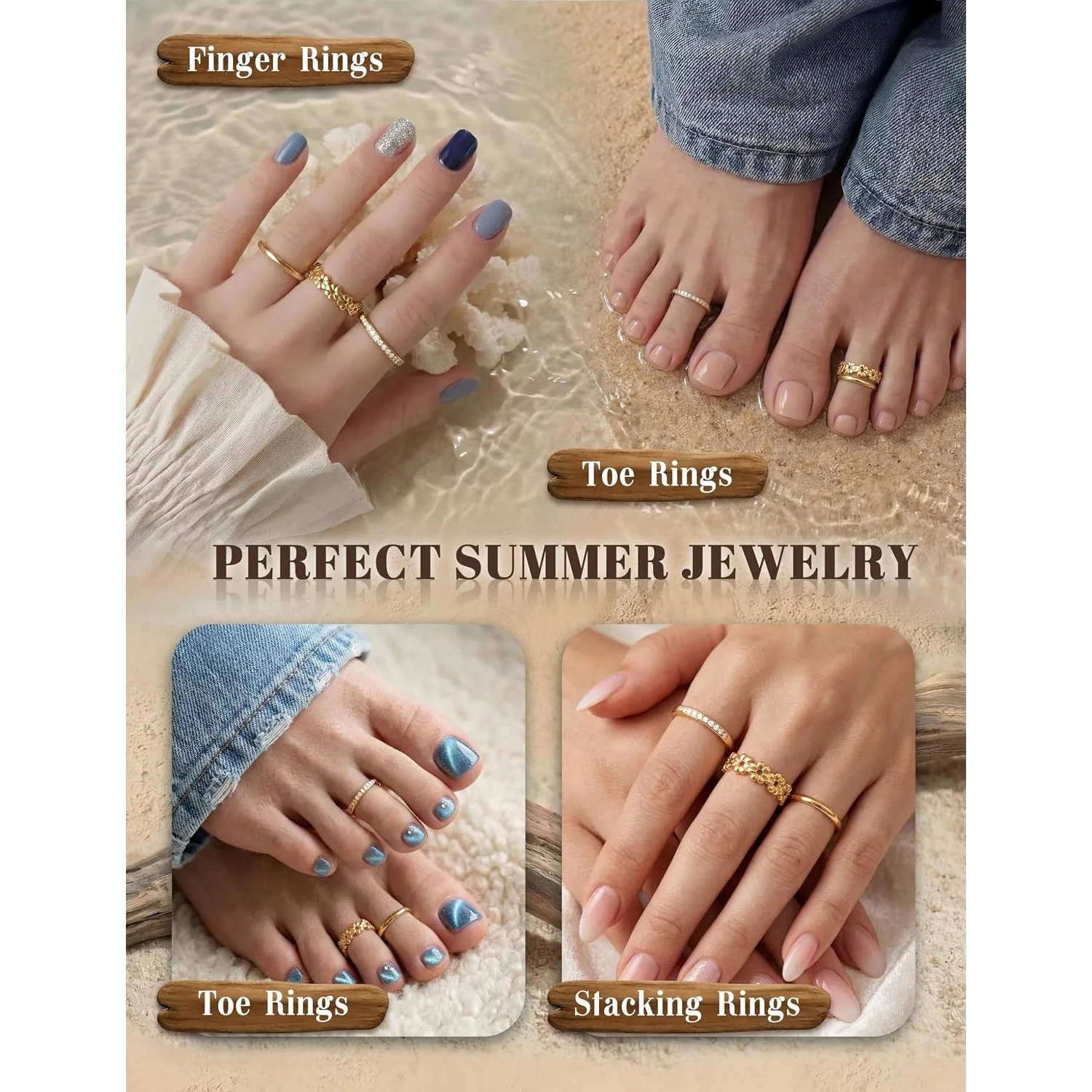 Drperfect 1/3Pcs 14K Gold Plated Toe Rings for Women Non Tarnish Toe Ring Adjustable CZ Dainty Toe Ring Summer Beach Foot Jewel Drperfect 1/3Pcs 14K Gold Plated Toe Rings for Women Non Tarnish Toe Ring Adjustable CZ Dainty Toe Ring Summer Beach Foot Jewel
