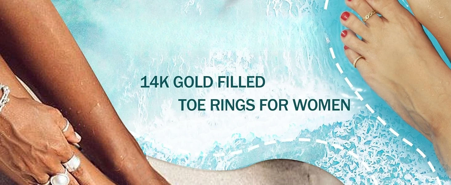 Drperfect 1/3Pcs 14K Gold Plated Toe Rings for Women Non Tarnish Toe Ring Adjustable CZ Dainty Toe Ring Summer Beach Foot Jewel