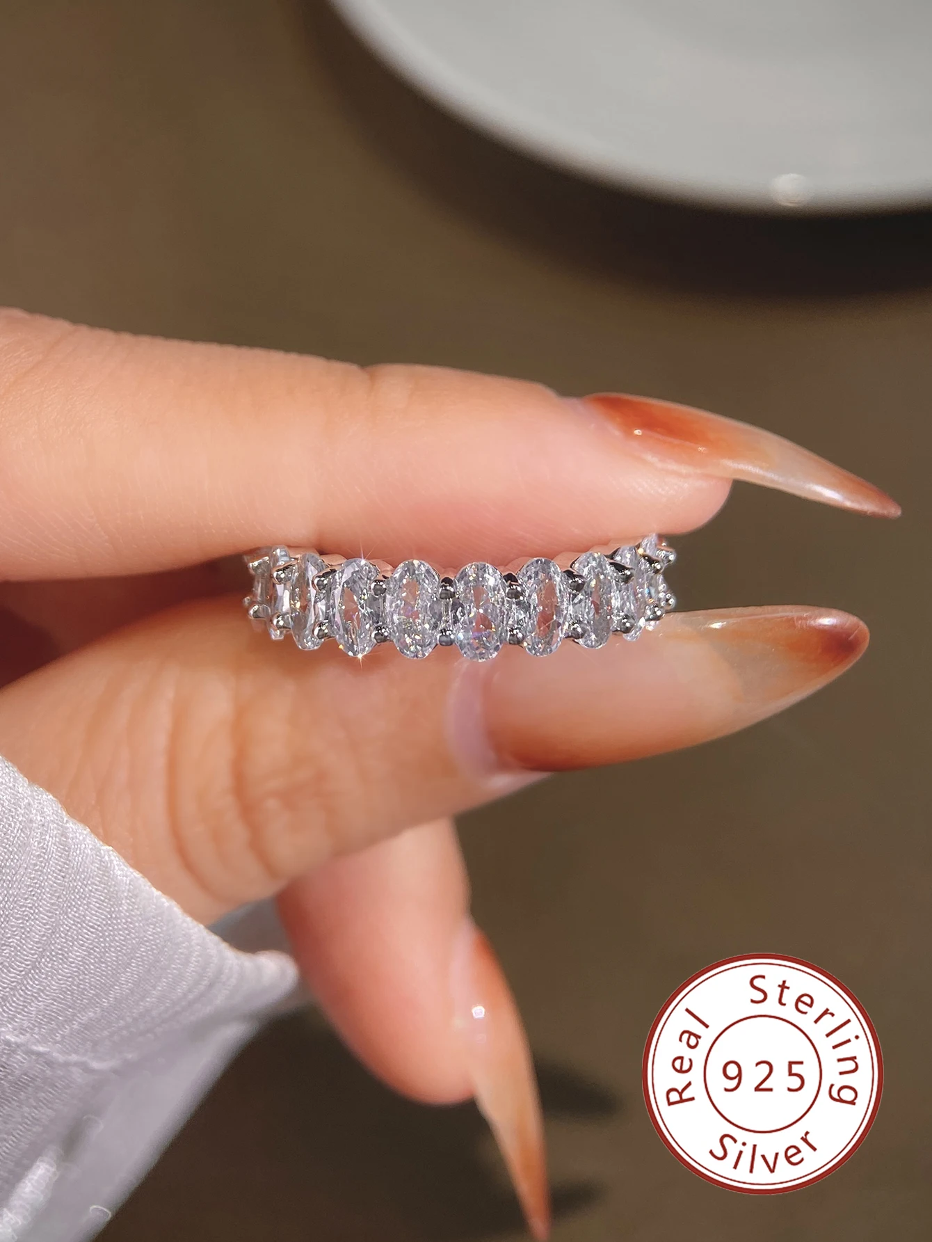 925 Sterling Silver Fashion Original Zircon Oval Ring for Women Gift Engagement Wedding Luxury High Quality Fine Jewelry