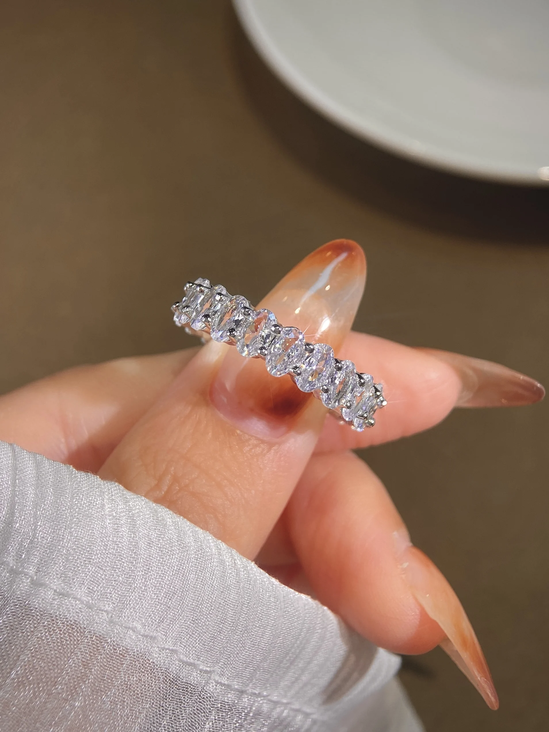 925 Sterling Silver Fashion Original Zircon Oval Ring for Women Gift Engagement Wedding Luxury High Quality Fine Jewelry