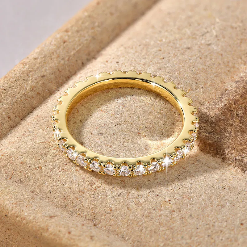 Lnngy 14k Gold Filled Wedding Band For Women Certified D Color VVS1 Lab Created 2mm Moissanite Eternity Ring Sparkling Jewelry Lnngy 14k Gold Filled Wedding Band For Women Certified D Color VVS1 Lab Created 2mm Moissanite Eternity Ring Sparkling Jewelry