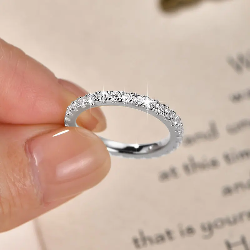 Lnngy 14k Gold Filled Wedding Band For Women Certified D Color VVS1 Lab Created 2mm Moissanite Eternity Ring Sparkling Jewelry Lnngy 14k Gold Filled Wedding Band For Women Certified D Color VVS1 Lab Created 2mm Moissanite Eternity Ring Sparkling Jewelry