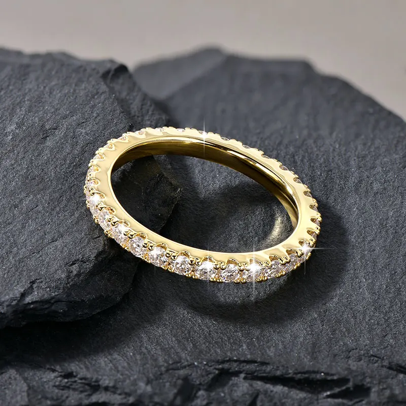Lnngy 14k Gold Filled Wedding Band For Women Certified D Color VVS1 Lab Created 2mm Moissanite Eternity Ring Sparkling Jewelry Lnngy 14k Gold Filled Wedding Band For Women Certified D Color VVS1 Lab Created 2mm Moissanite Eternity Ring Sparkling Jewelry