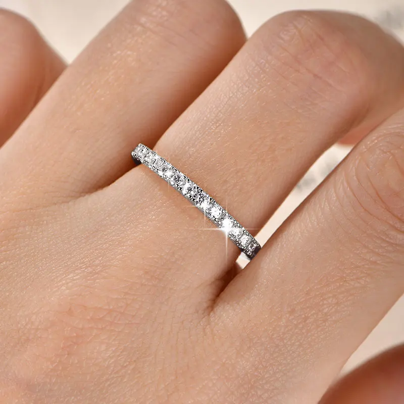 Lnngy 14k Gold Filled Wedding Band For Women Certified D Color VVS1 Lab Created 2mm Moissanite Eternity Ring Sparkling Jewelry Lnngy 14k Gold Filled Wedding Band For Women Certified D Color VVS1 Lab Created 2mm Moissanite Eternity Ring Sparkling Jewelry