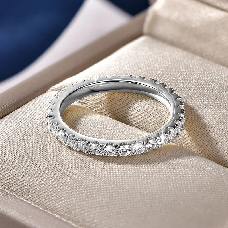 Lnngy 14k Gold Filled Wedding Band For Women Certified D Color VVS1 Lab Created 2mm Moissanite Eternity Ring Sparkling Jewelry Lnngy 14k Gold Filled Wedding Band For Women Certified D Color VVS1 Lab Created 2mm Moissanite Eternity Ring Sparkling Jewelry