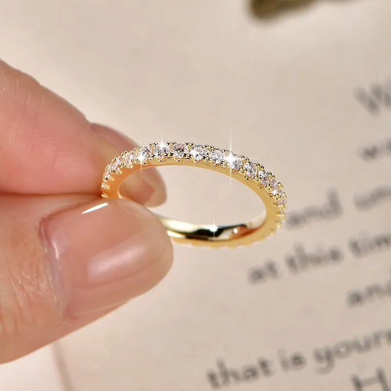 Lnngy 14k Gold Filled Wedding Band For Women Certified D Color VVS1 Lab Created 2mm Moissanite Eternity Ring Sparkling Jewelry Lnngy 14k Gold Filled Wedding Band For Women Certified D Color VVS1 Lab Created 2mm Moissanite Eternity Ring Sparkling Jewelry