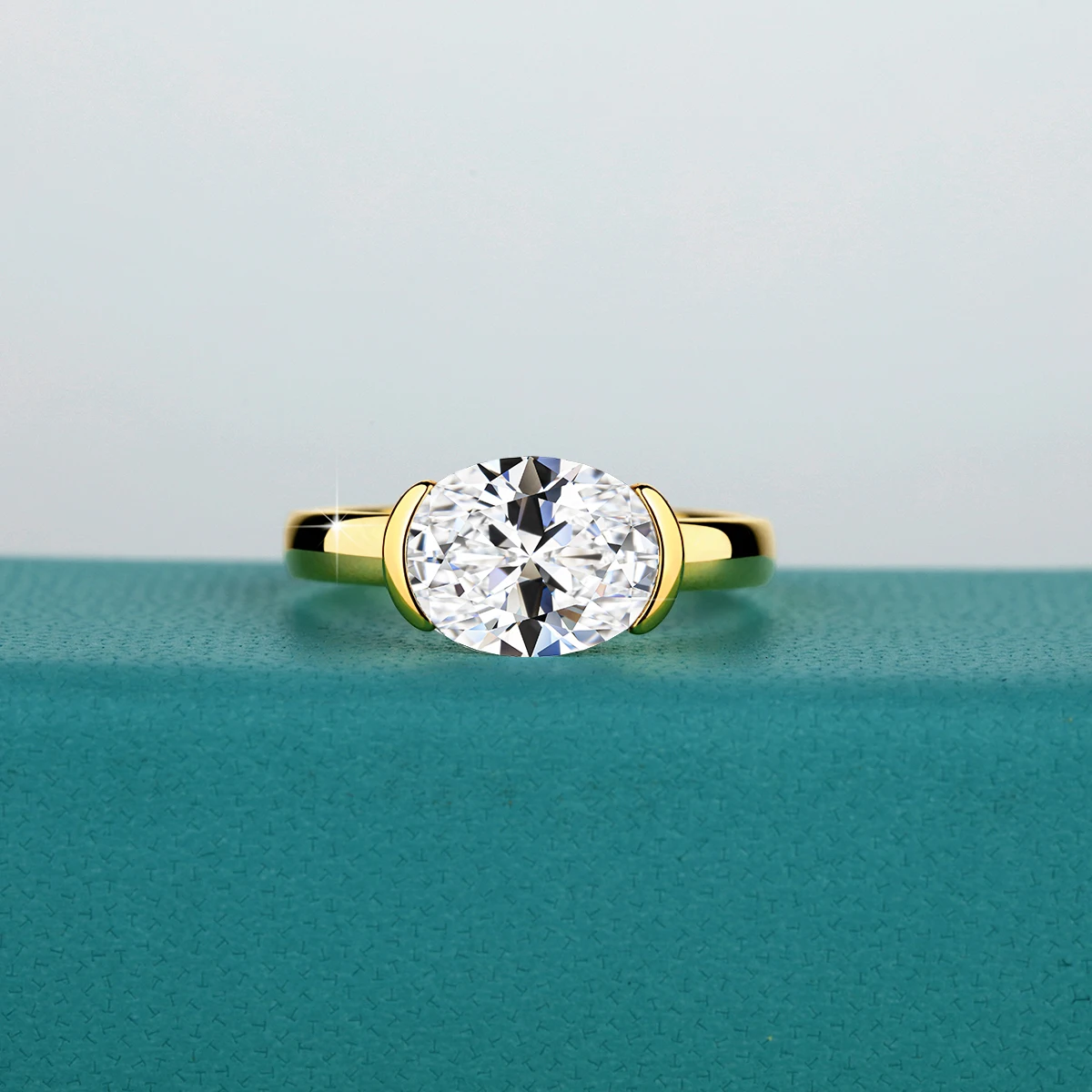 14K Gold Certified Oval Cut Moissanite Ring for Women Lab Created Diamond Engagement Wedding Yuan Bao Ring Jewelry Classic 14K Gold Certified Oval Cut Moissanite Ring for Women Lab Created Diamond Engagement Wedding Yuan Bao Ring Jewelry Classic