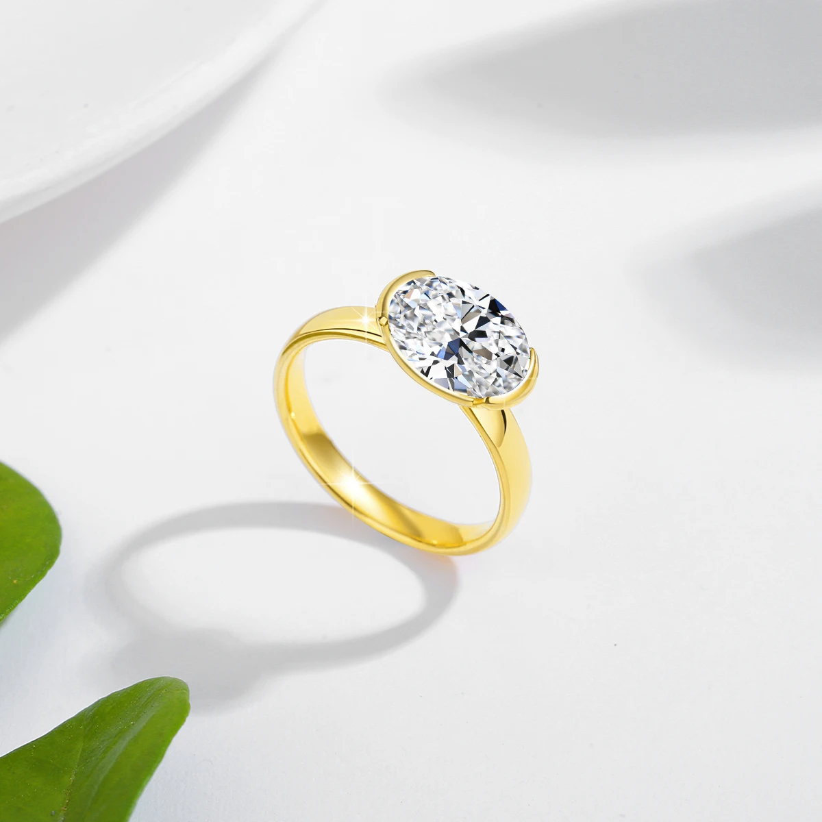 14K Gold Certified Oval Cut Moissanite Ring for Women Lab Created Diamond Engagement Wedding Yuan Bao Ring Jewelry Classic 14K Gold Certified Oval Cut Moissanite Ring for Women Lab Created Diamond Engagement Wedding Yuan Bao Ring Jewelry Classic