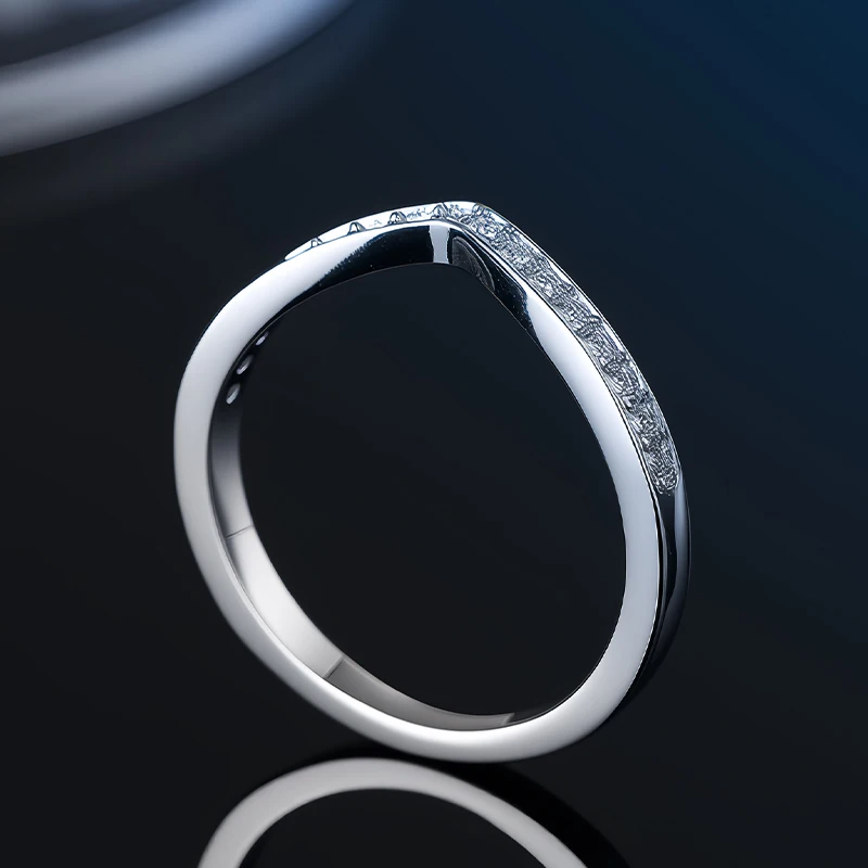 100% Pass Diamond Tester Pen Moissanite Ring Matching Wedding Diamond Band for Women 925 Sterling Silver Female Single Tail Ring