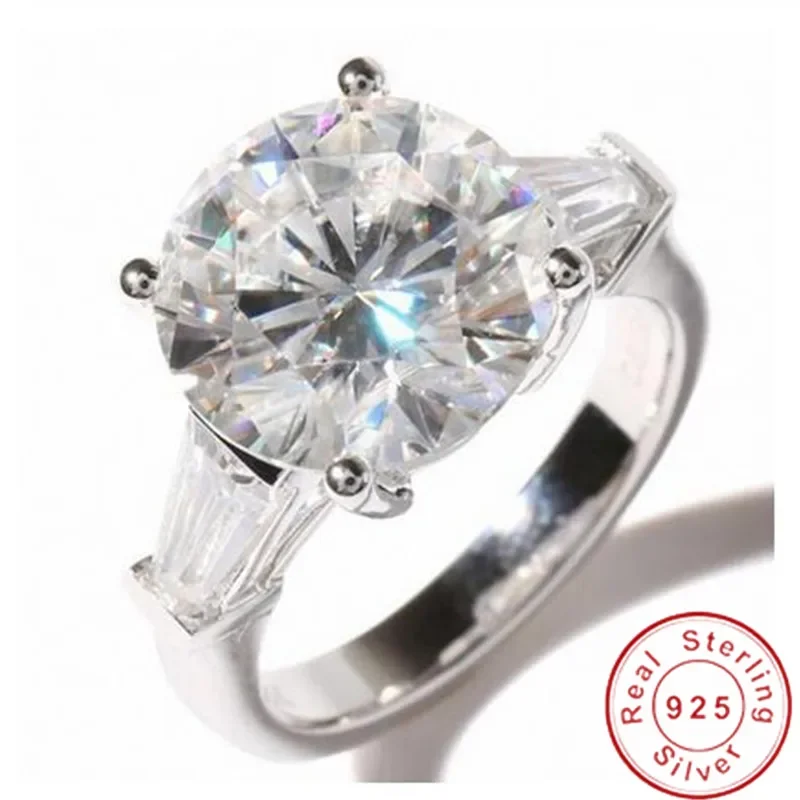 Solitaire Round cut 6ct Lab Diamond Ring 925 Sterling Silver Engagement Wedding Band Rings for women Bridal Party Jewelry Gift Solitaire Round cut 6ct Lab Diamond Ring 925 Sterling Silver Engagement Wedding Band Rings for women Bridal Party Jewelry Gift