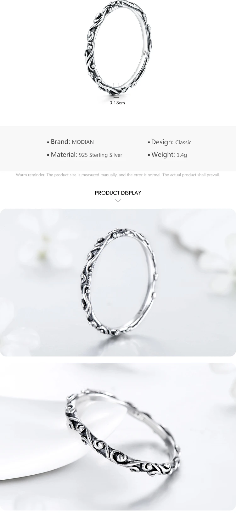 Modian Silver Gold Rose Shining Rings for Women Fashion 100% 925 Sterling Silver Stackable Finger Ring Wedding Statement Jewelry