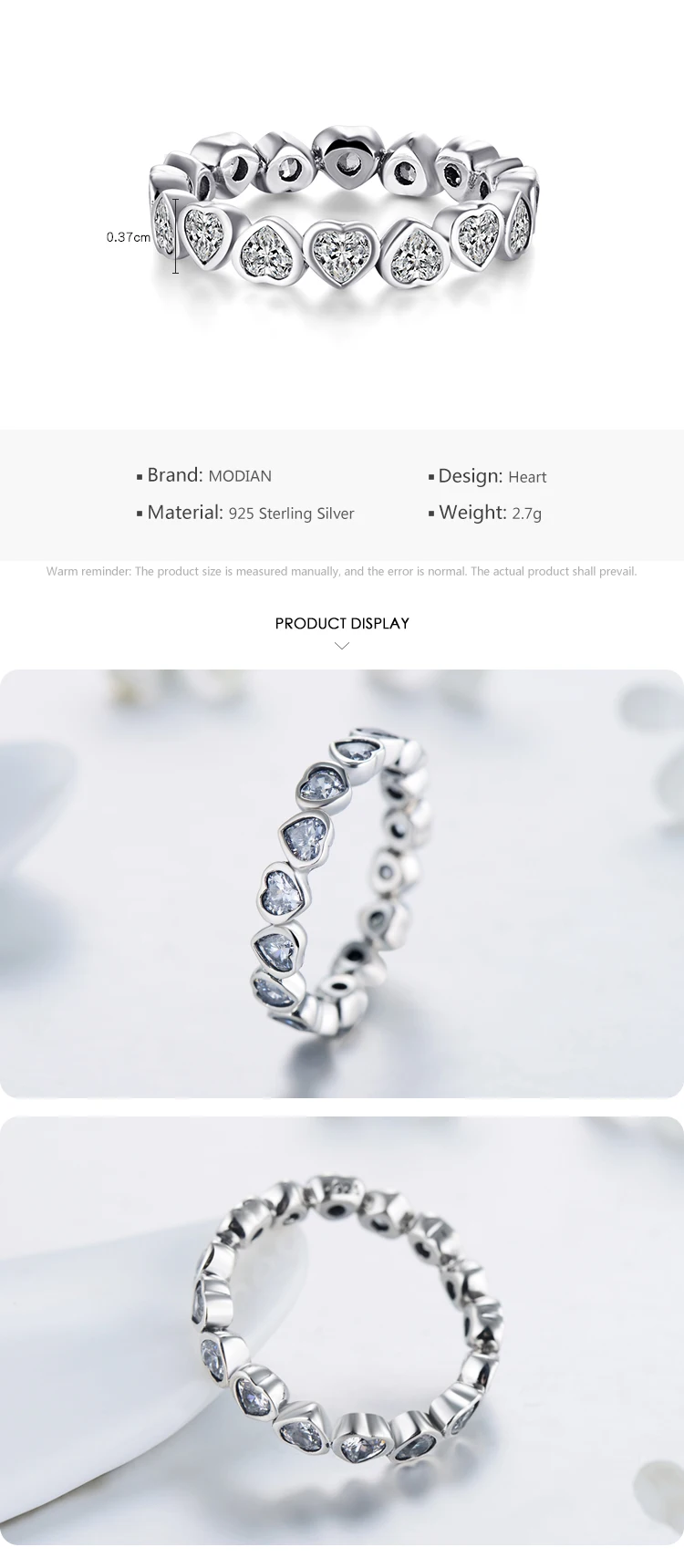 Modian Silver Gold Rose Shining Rings for Women Fashion 100% 925 Sterling Silver Stackable Finger Ring Wedding Statement Jewelry