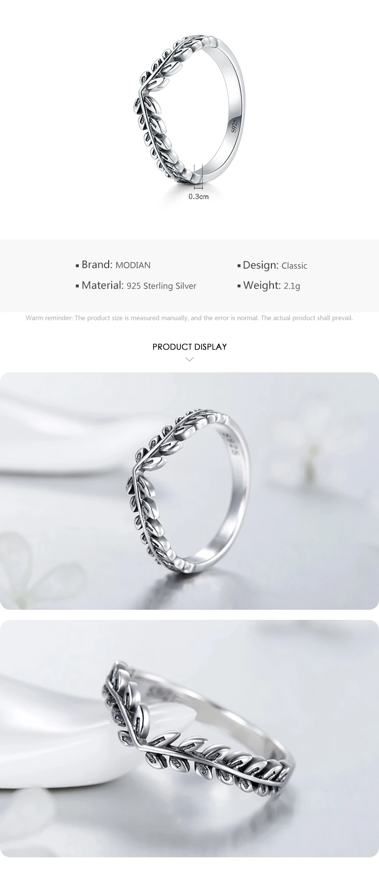 Modian Silver Gold Rose Shining Rings for Women Fashion 100% 925 Sterling Silver Stackable Finger Ring Wedding Statement Jewelry