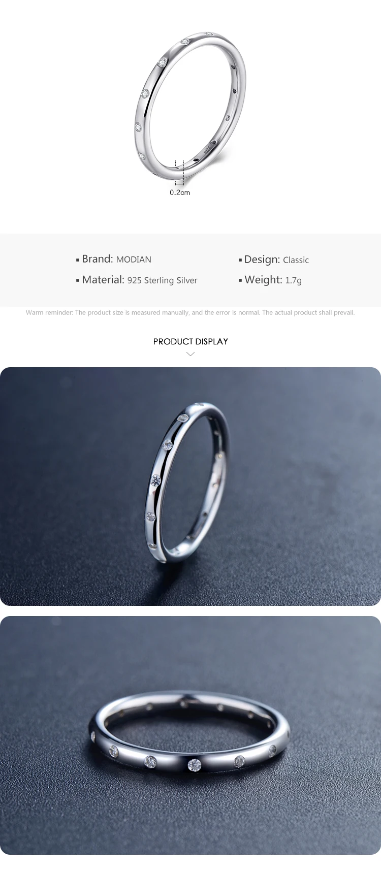 Modian Silver Gold Rose Shining Rings for Women Fashion 100% 925 Sterling Silver Stackable Finger Ring Wedding Statement Jewelry