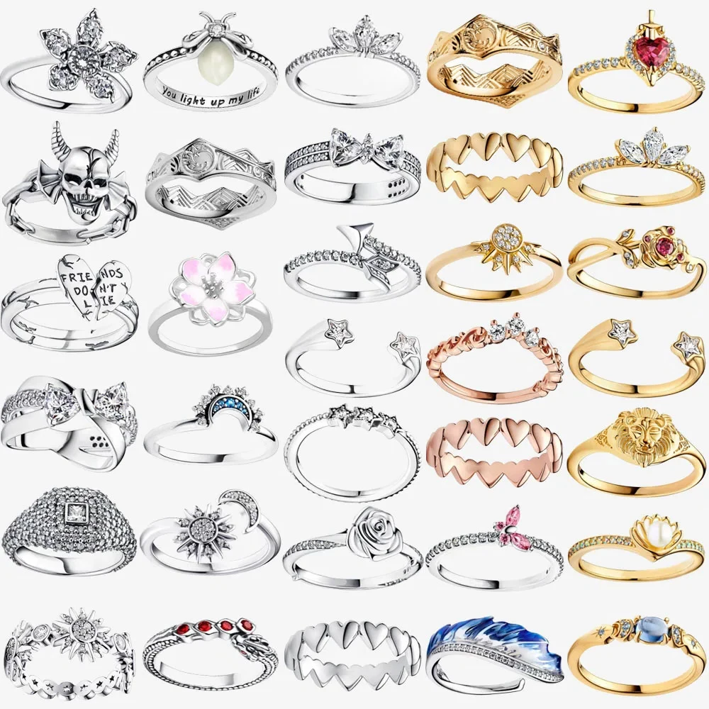 2026 Princess Tiara 925 Sterling Silver Sparkling Butterfly Heart Rings For Women DIY Jewelry,Gift, Wedding Original 2026 Princess Tiara 925 Sterling Silver Sparkling Butterfly Heart Rings For Women DIY Jewelry,Gift, Wedding Original
