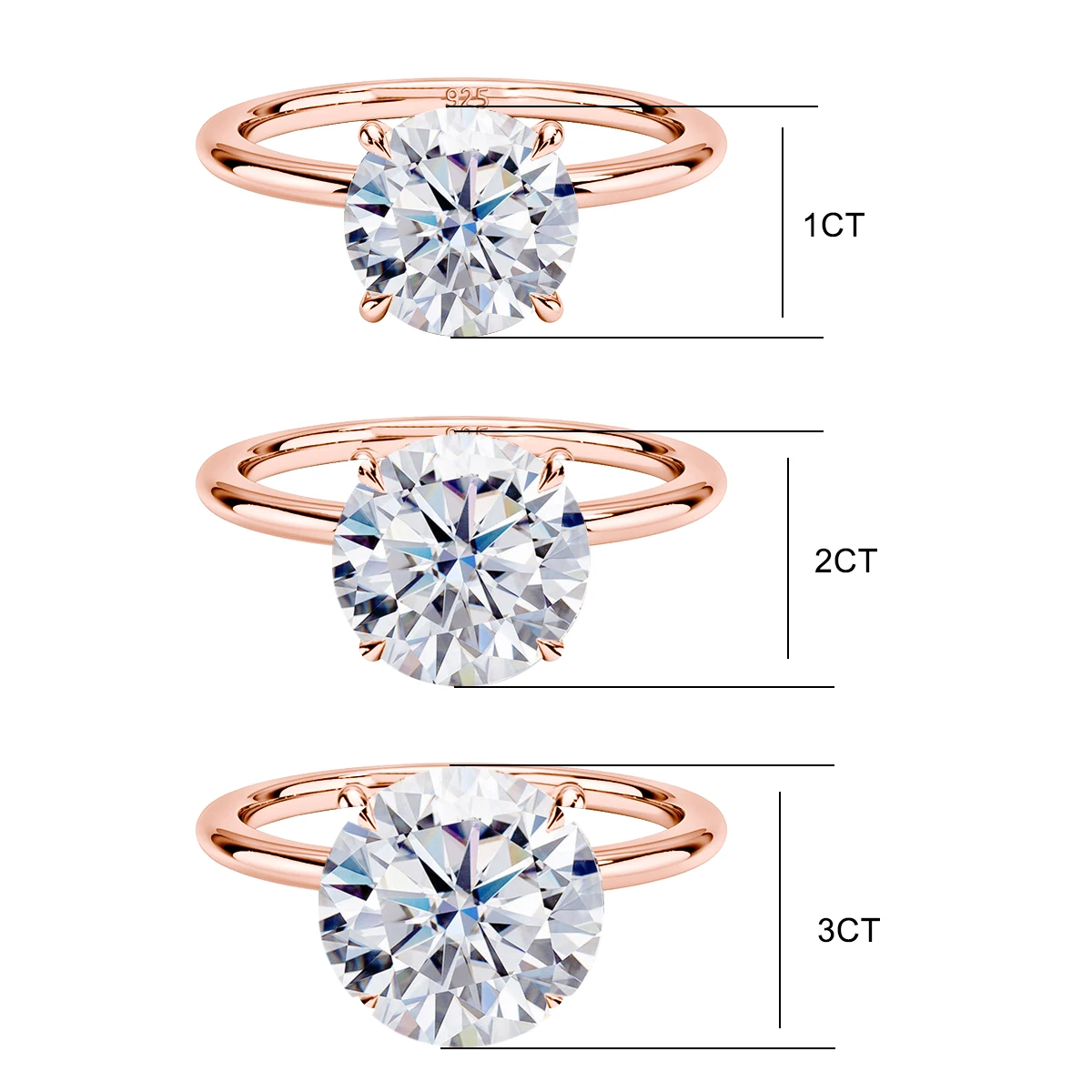Szjinao 1ct 2ct 3ct 5ct D Color Moissanite Ring Rose Gold For Women Engagement Jewelry With GRA Certificate High Quality Gift Szjinao 1ct 2ct 3ct 5ct D Color Moissanite Ring Rose Gold For Women Engagement Jewelry With GRA Certificate High Quality Gift