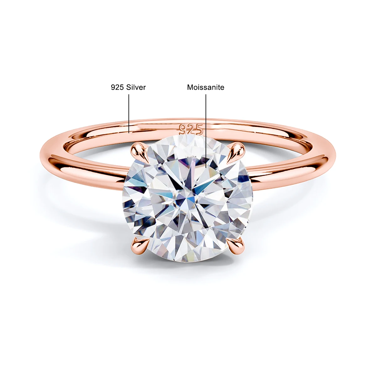 Szjinao 1ct 2ct 3ct 5ct D Color Moissanite Ring Rose Gold For Women Engagement Jewelry With GRA Certificate High Quality Gift