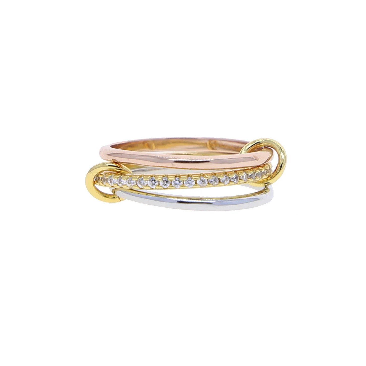 Mix Color Multi Pieces Stacking Engagement Band Link Rings for Women Plain Micro Paved 5A CZ Stack Full Finger Jewelry