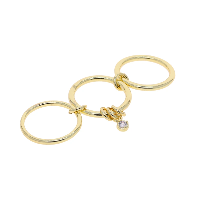 Mix Color Multi Pieces Stacking Engagement Band Link Rings for Women Plain Micro Paved 5A CZ Stack Full Finger Jewelry