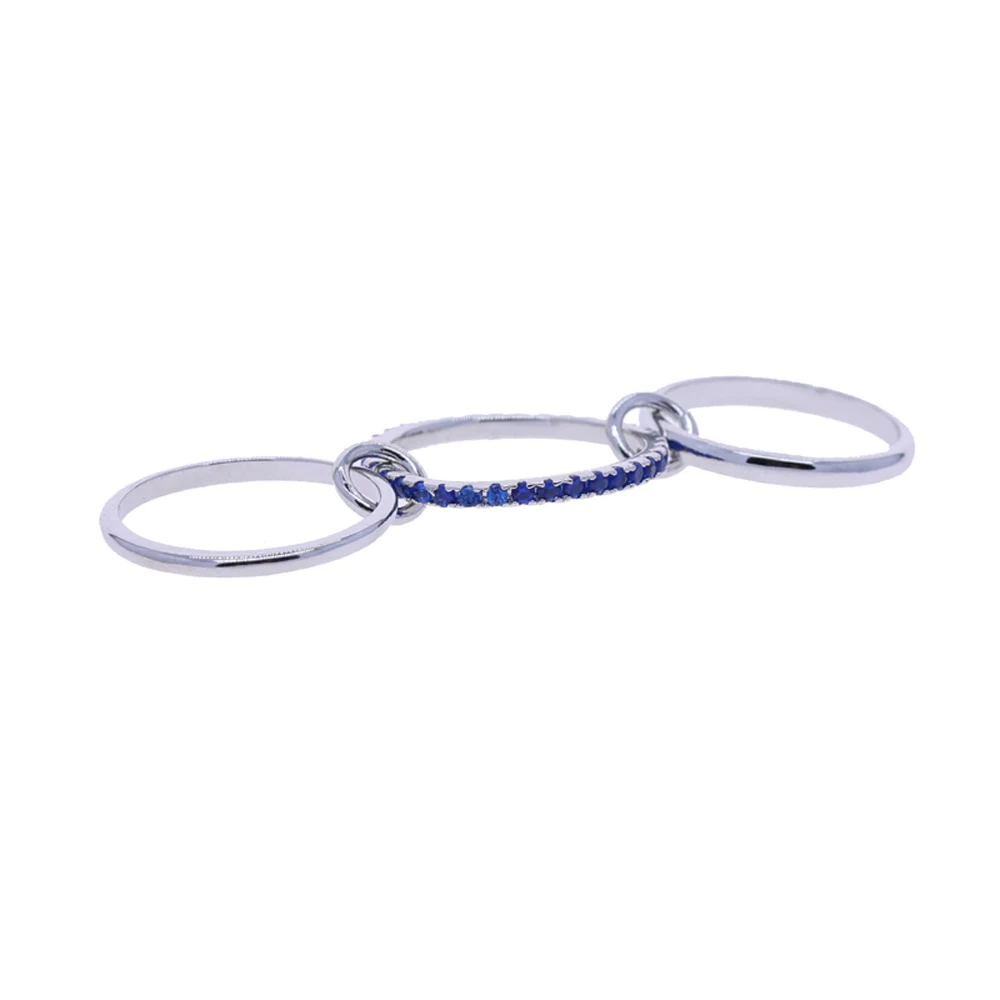 Mix Color Multi Pieces Stacking Engagement Band Link Rings for Women Plain Micro Paved 5A CZ Stack Full Finger Jewelry