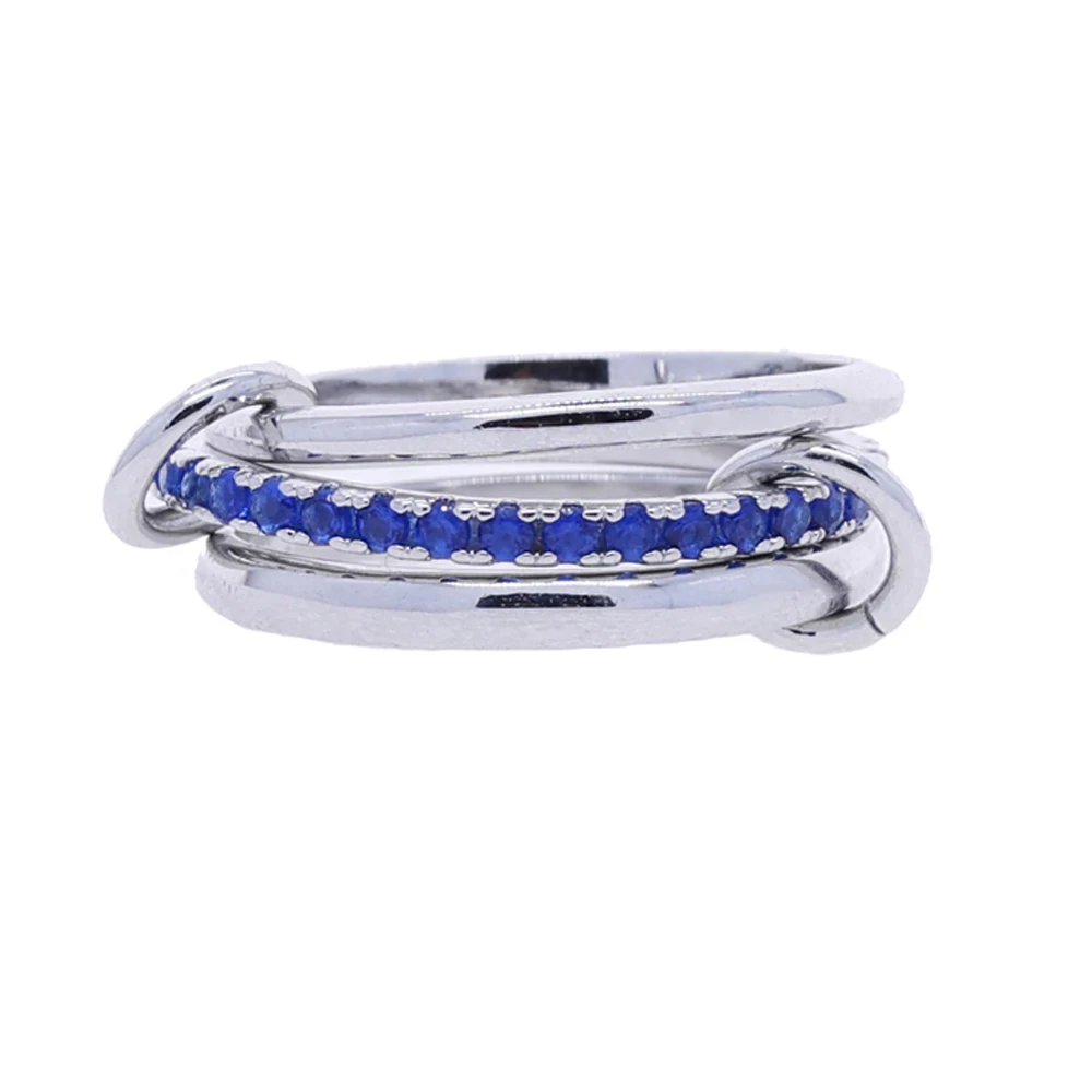 Mix Color Multi Pieces Stacking Engagement Band Link Rings for Women Plain Micro Paved 5A CZ Stack Full Finger Jewelry