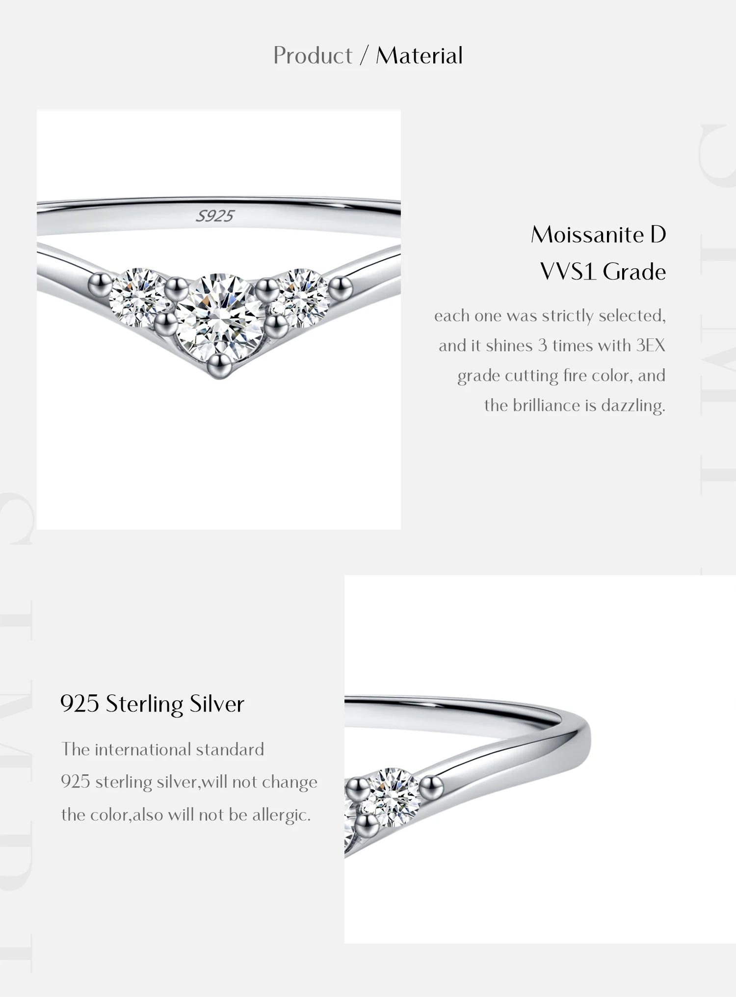 MODIAN Simple Eternity Moissanite Ring 925 Sterling Silver Sparkling Simple Thin Wedding Band Rings For Women Fine Jewelry Gift