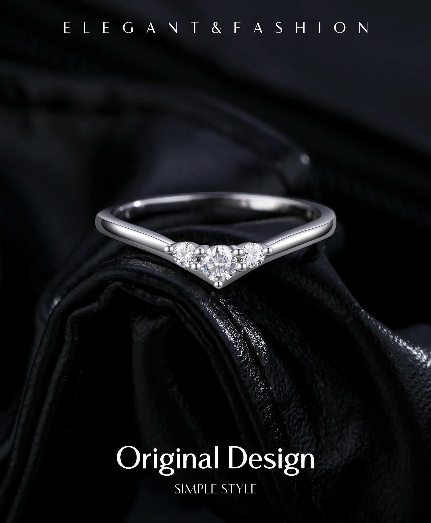 MODIAN Simple Eternity Moissanite Ring 925 Sterling Silver Sparkling Simple Thin Wedding Band Rings For Women Fine Jewelry Gift