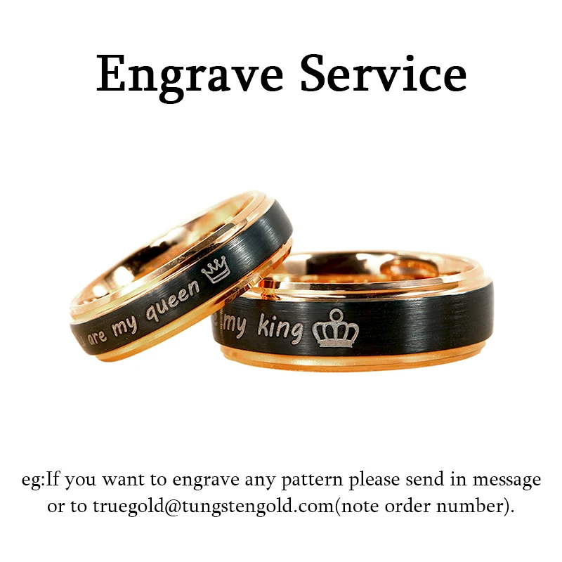 Black Rings Classic Stainless Steel Ring Engagement Wedding Bands For Men Female Couple Black Silver Color Fashion Jewelry 8/6mm