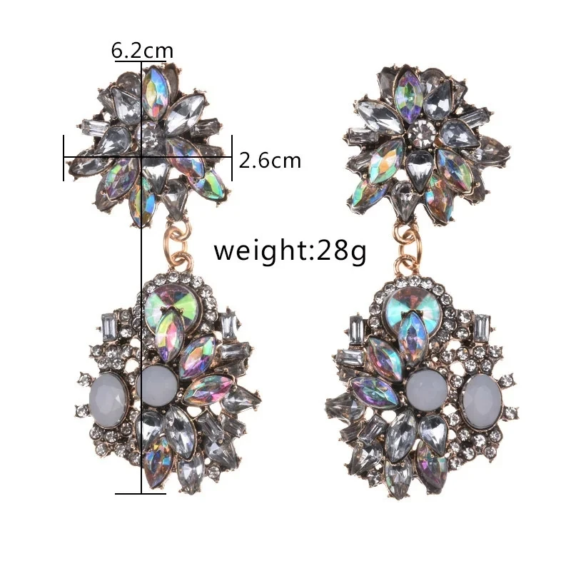 2026 New Fashion Crystal Rhinestones Large Collar Choker Necklace Earrings Women Jewelry Sets Indian Statement Wedding Necklace