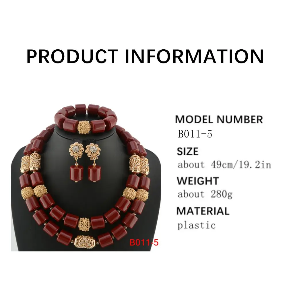 Traditional Nigerian Wedding Artificial Coral Beads Bridal Jewelry Sets African Beads Jewelry Necklace Set