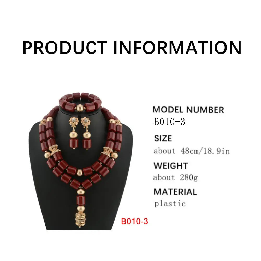 Traditional Nigerian Wedding Artificial Coral Beads Bridal Jewelry Sets African Beads Jewelry Necklace Set