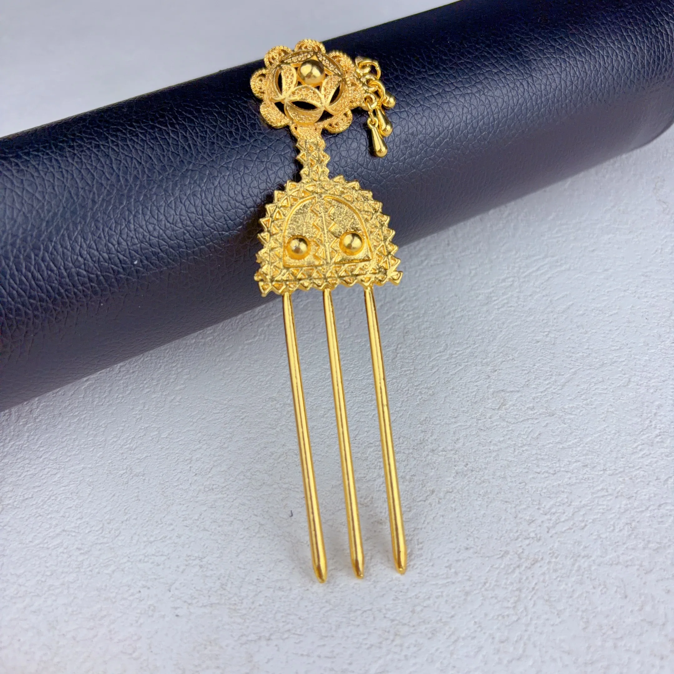 Ethiopian Dubai 24k Plated Gold 6PCS Jewelry Set For Woman African Indian Big Pendant Necklace Wedding Engagement Gifts