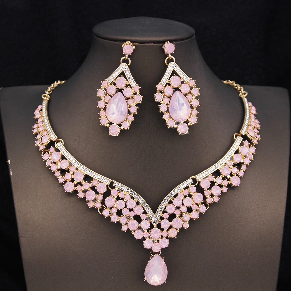 Princess Queen Bride Jewelry Sets for Women Tiaras Necklace Earrings Set Prom Wedding Crown Sets Party Birthday Gifts
