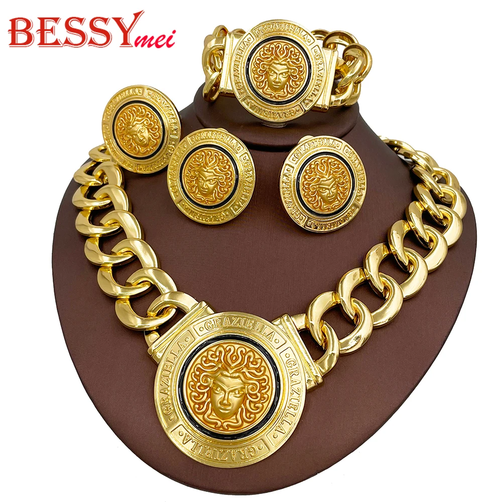 Hip Hop Jewelry Set Fashion Lion Heads Necklaces Cuban Link Bracelet Earring Ring For Women Cocktail Party Jewelry Gifts 2026 Hip Hop Jewelry Set Fashion Lion Heads Necklaces Cuban Link Bracelet Earring Ring For Women Cocktail Party Jewelry Gifts 2026
