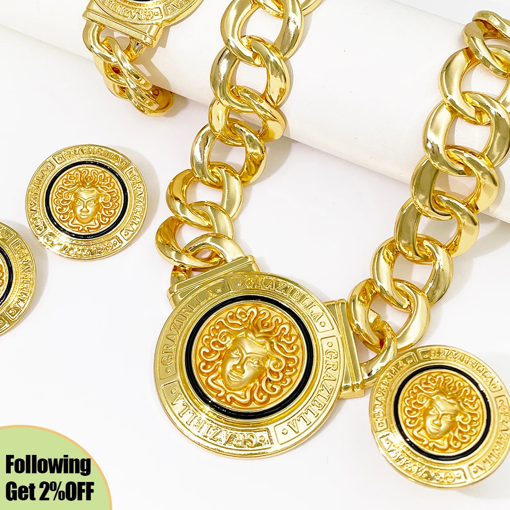 Hip Hop Jewelry Set Fashion Lion Heads Necklaces Cuban Link Bracelet Earring Ring For Women Cocktail Party Jewelry Gifts 2026 Hip Hop Jewelry Set Fashion Lion Heads Necklaces Cuban Link Bracelet Earring Ring For Women Cocktail Party Jewelry Gifts 2026
